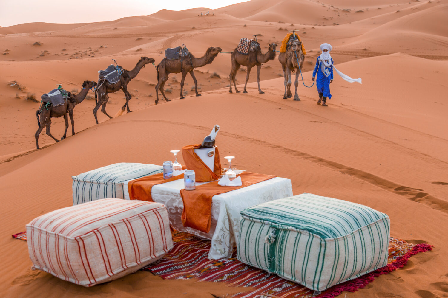Camel ride during 15 Days Morocco Tour From Casablanca in Merzouga Desert